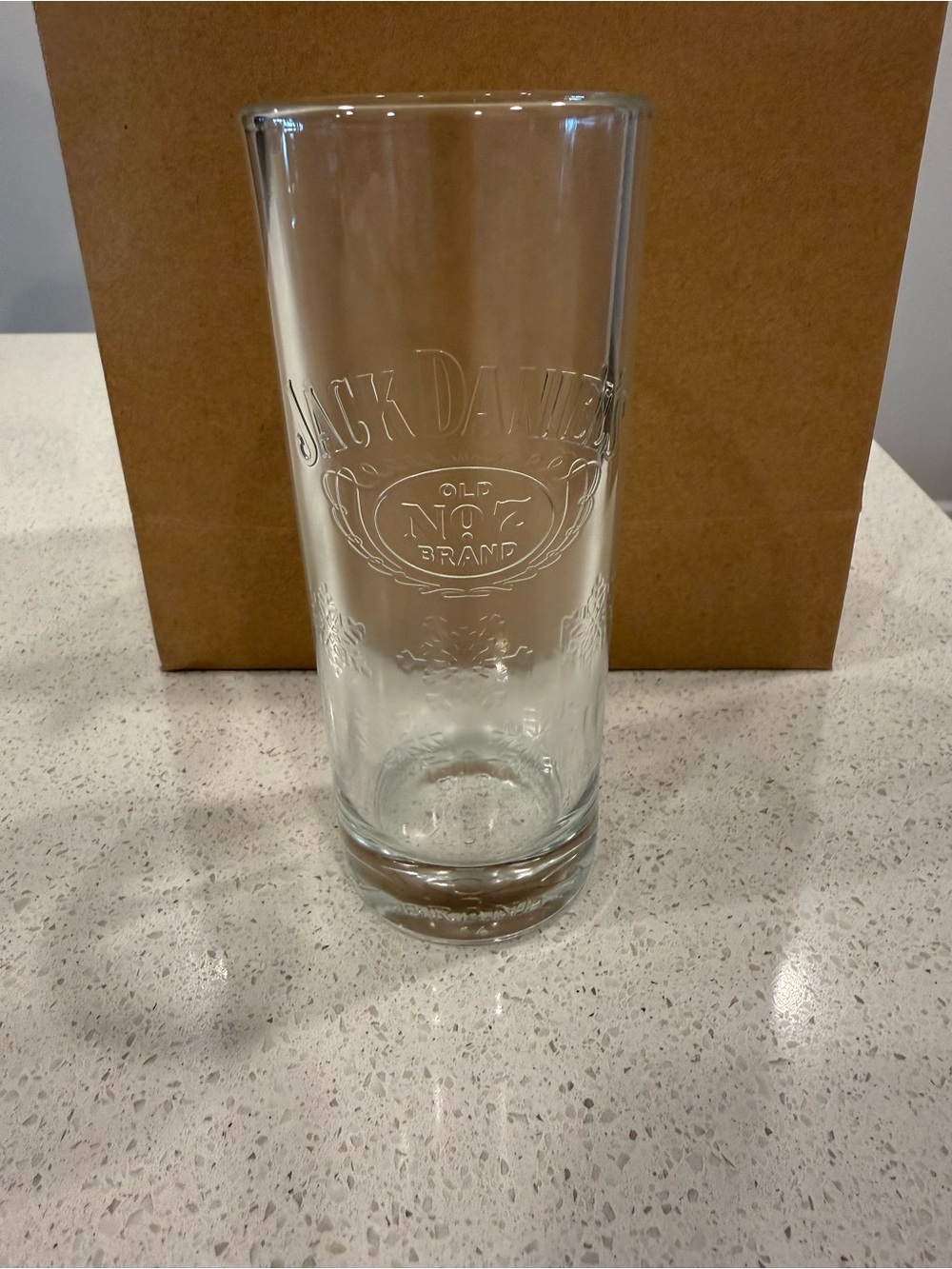 Jack Daniels Clear Tall Embossed Highball Glass